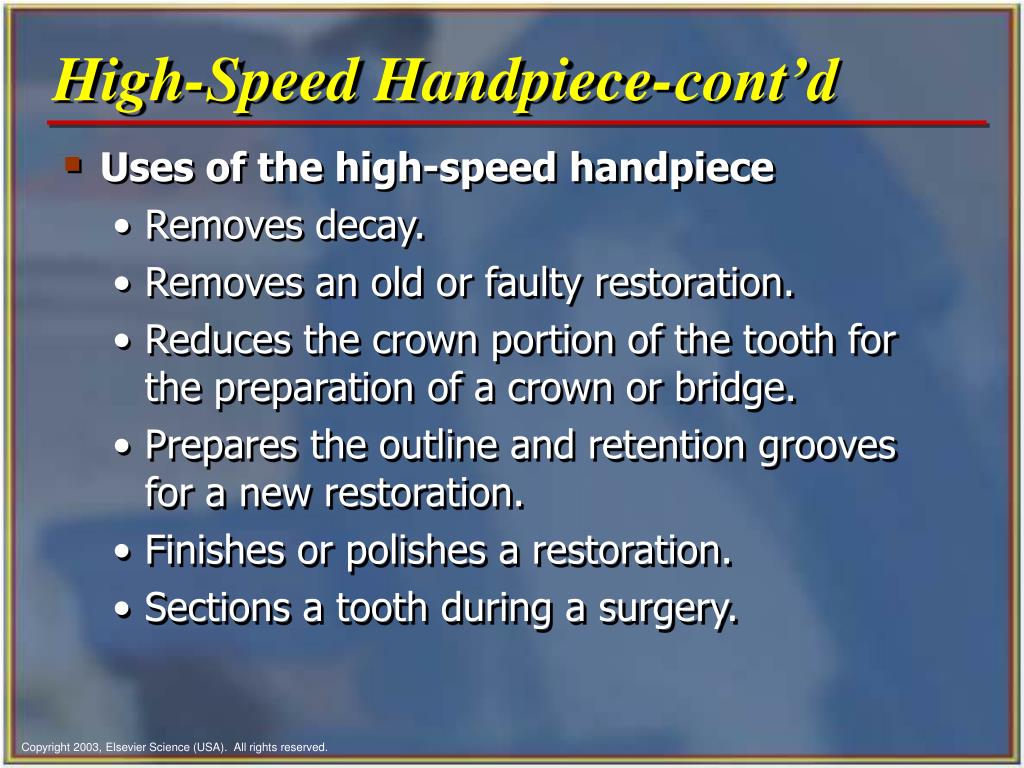 PPT Chapter 35 Dental Handpieces and Accessories PowerPoint Presentation ID142933