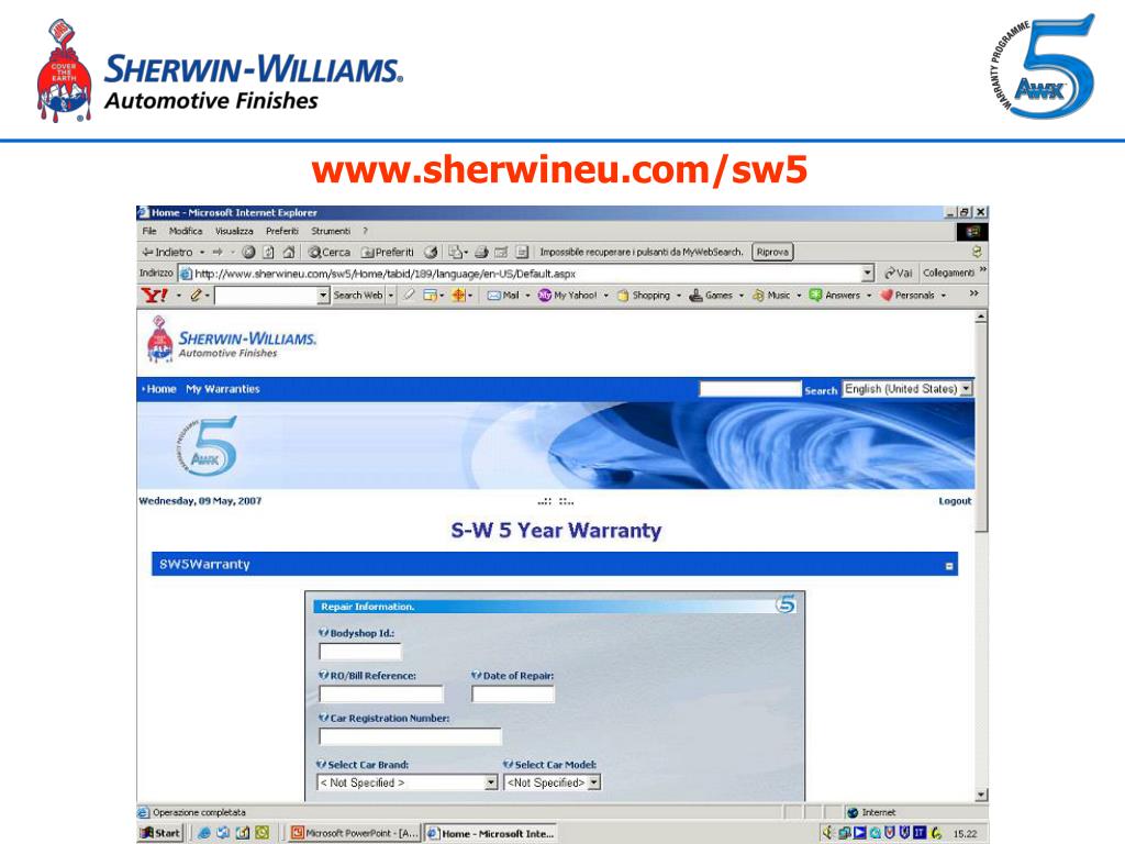 PPT SherwinWilliams Paint Warranty Programme PowerPoint Presentation