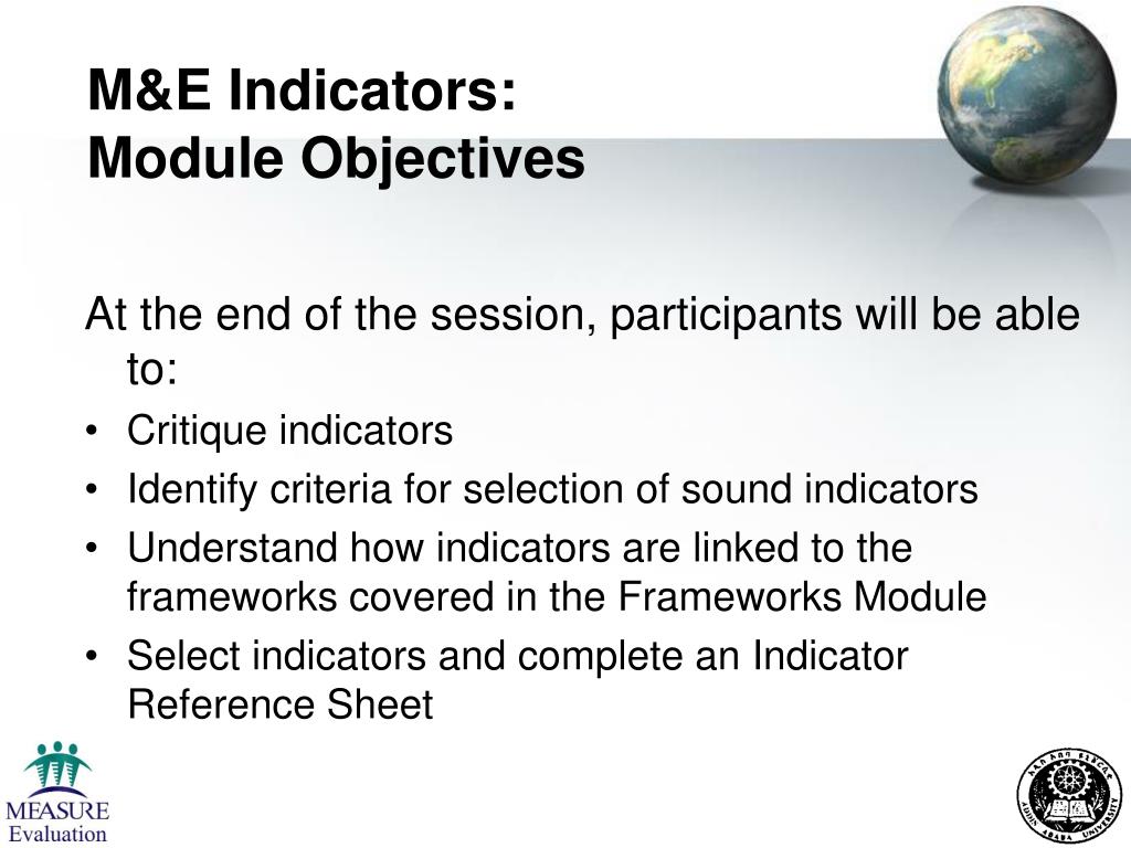PPT Monitoring and Evaluation Indicators PowerPoint Presentation