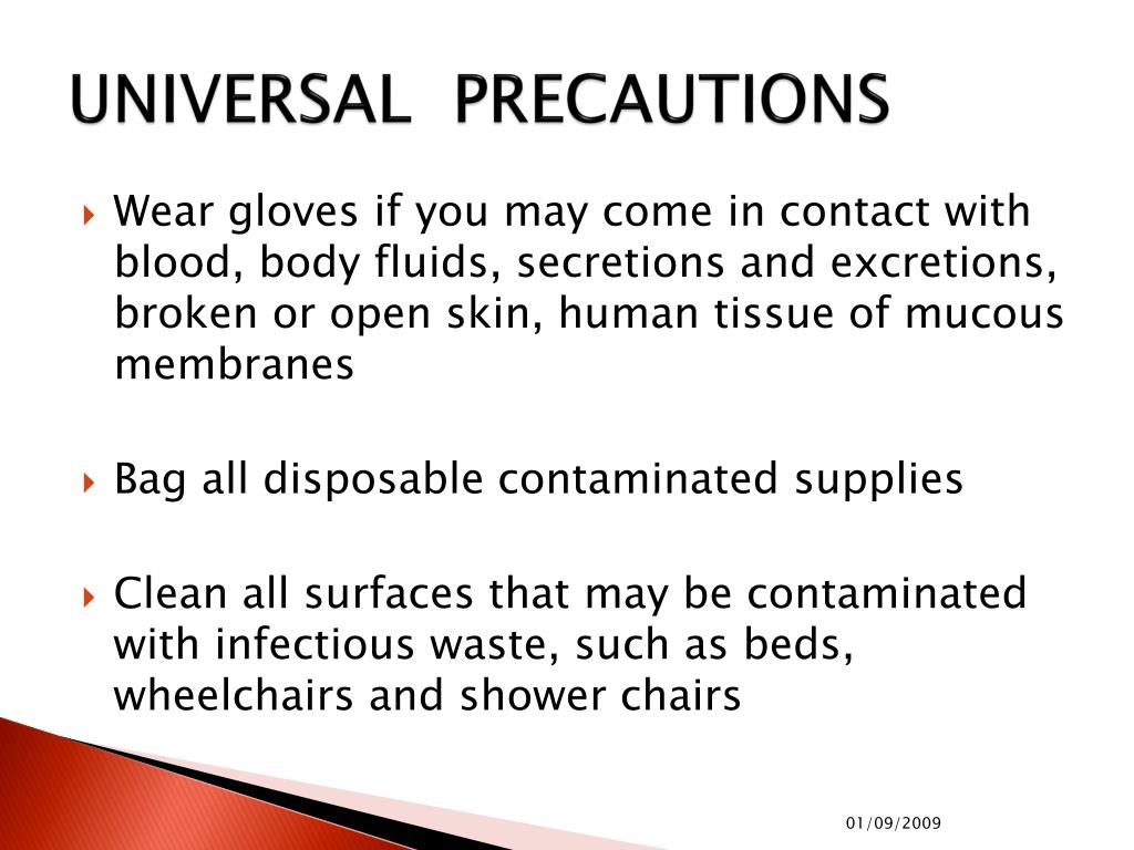 PPT INFECTION CONTROL UNIVERSAL PRECATIONS PowerPoint Presentation, free download ID1430580