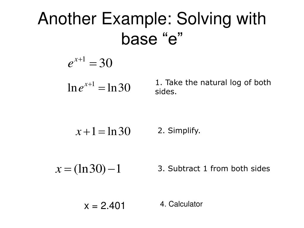PPT 8.6 Natural Logarithms PowerPoint Presentation, free download