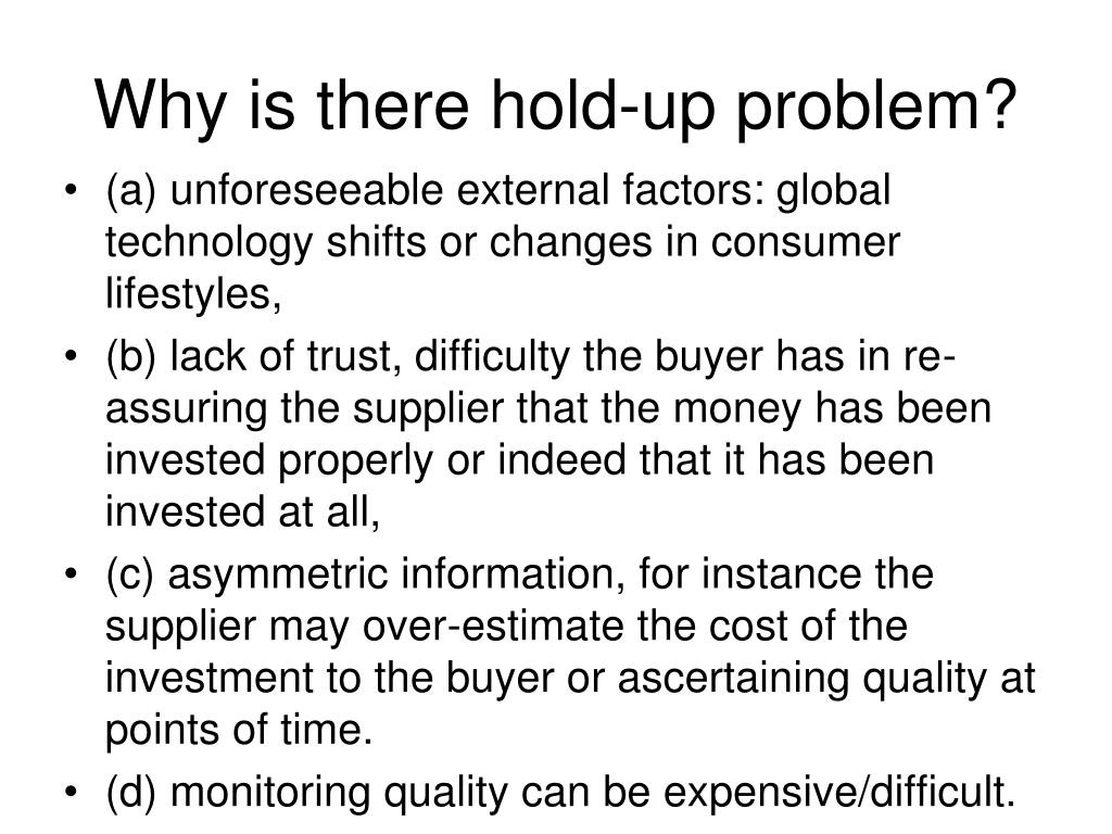 PPT Supplier holdup problem PowerPoint Presentation, free download