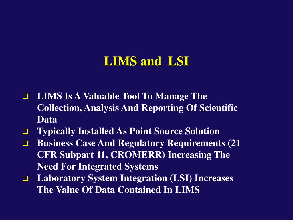 PPT Laboratory System Integration The Evolution Of LIMS PowerPoint