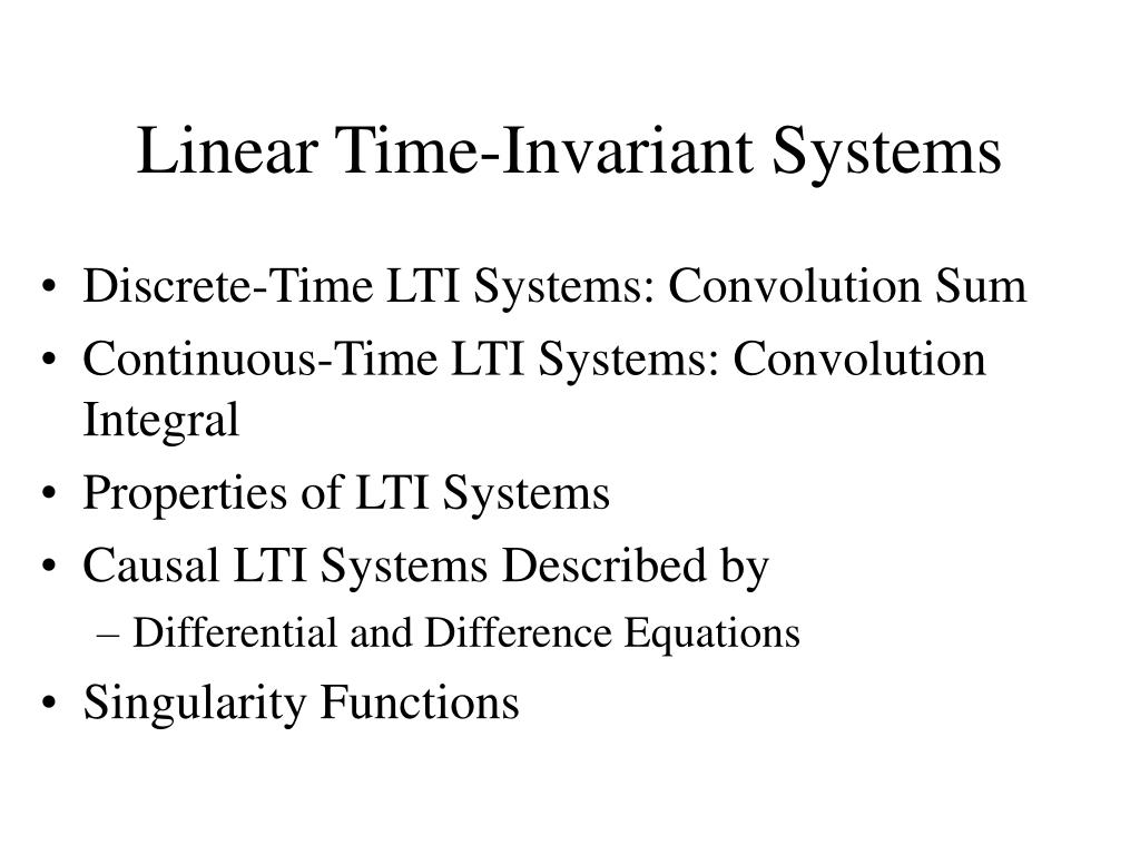 PPT Linear TimeInvariant Systems PowerPoint Presentation, free