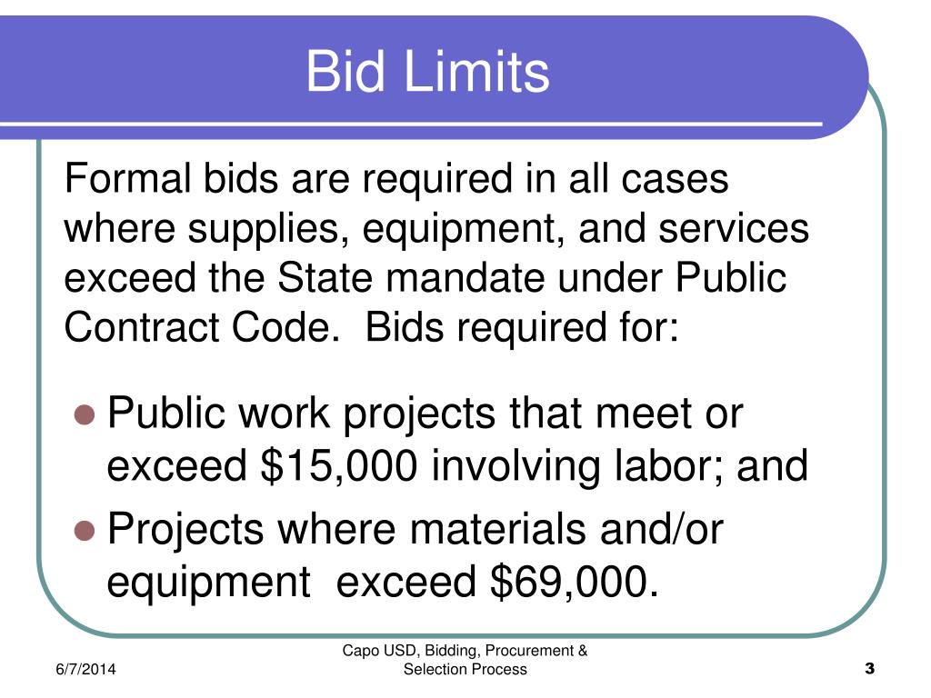 PPT The Bidding, Procurement & Selection Process PowerPoint