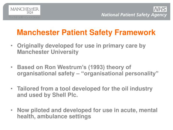 PPT Assessing patient safety using the Manchester Patient Safety