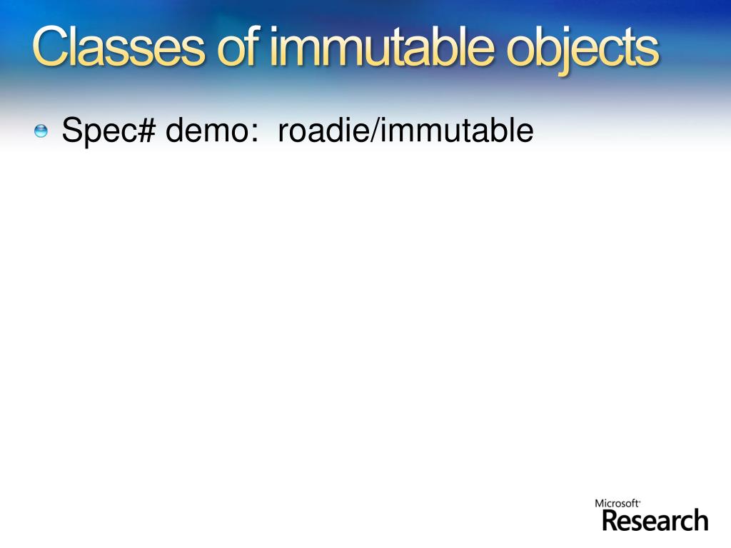 PPT Flexible Immutability with Frozen Objects PowerPoint Presentation