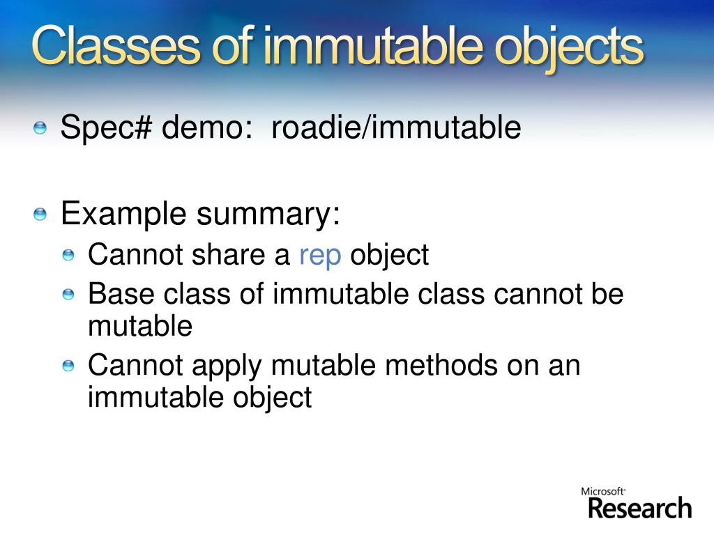 PPT Flexible Immutability with Frozen Objects PowerPoint Presentation ID143992