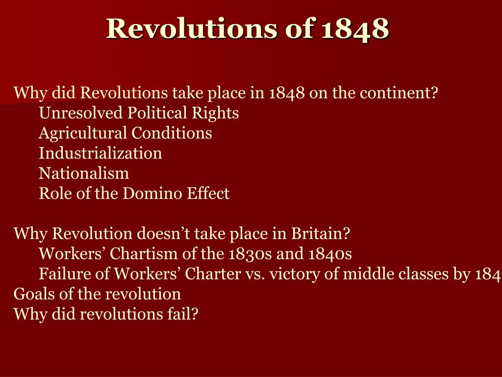 PPT Why did Revolutions take place in 1848 on the
