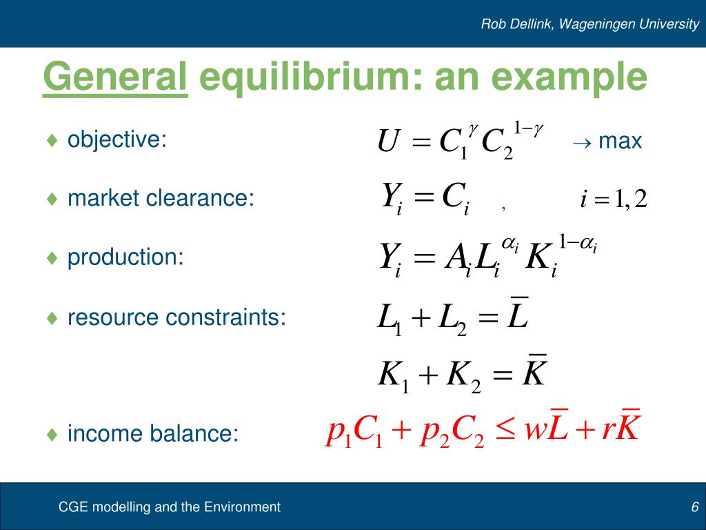 PPT Computable General Equilibrium (CGE) and the Environment