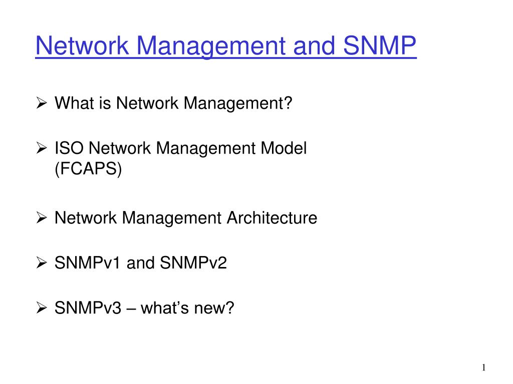 PPT Network Management and SNMP PowerPoint Presentation, free