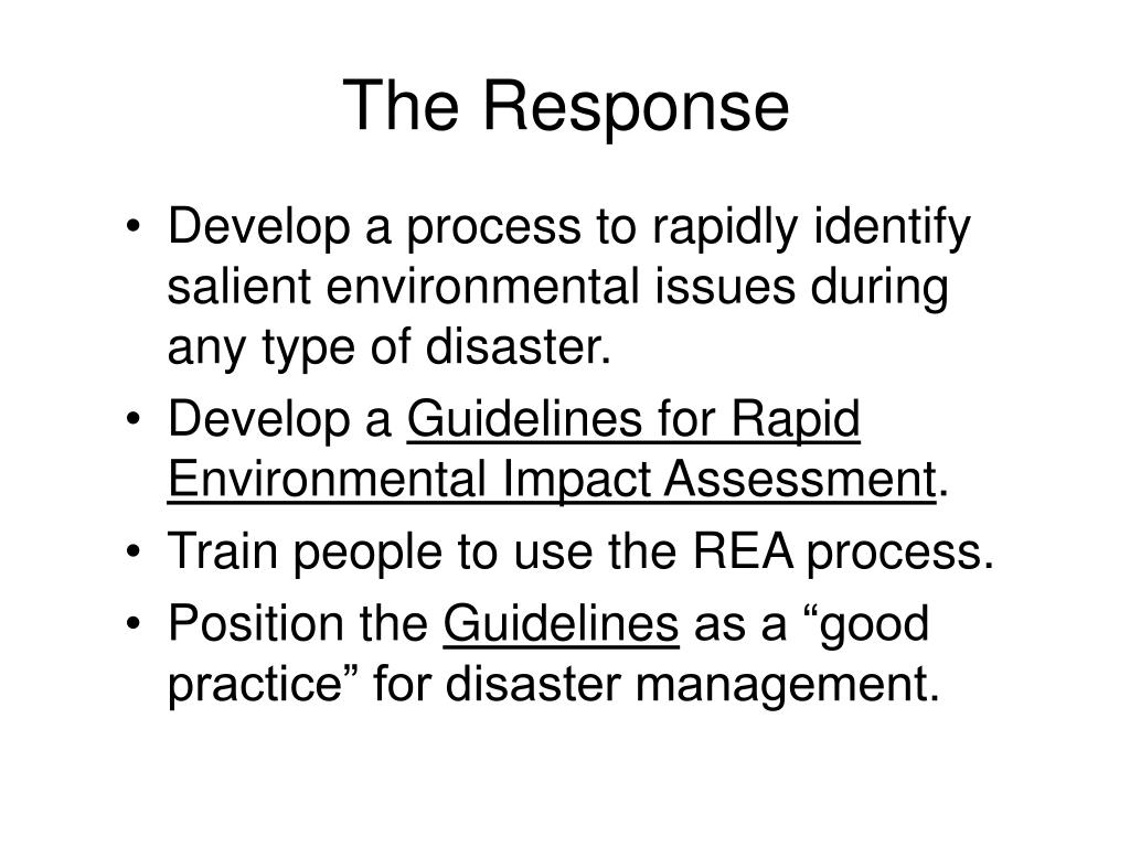 PPT Rapid Environmental Impact Assessment In Disasters (REA