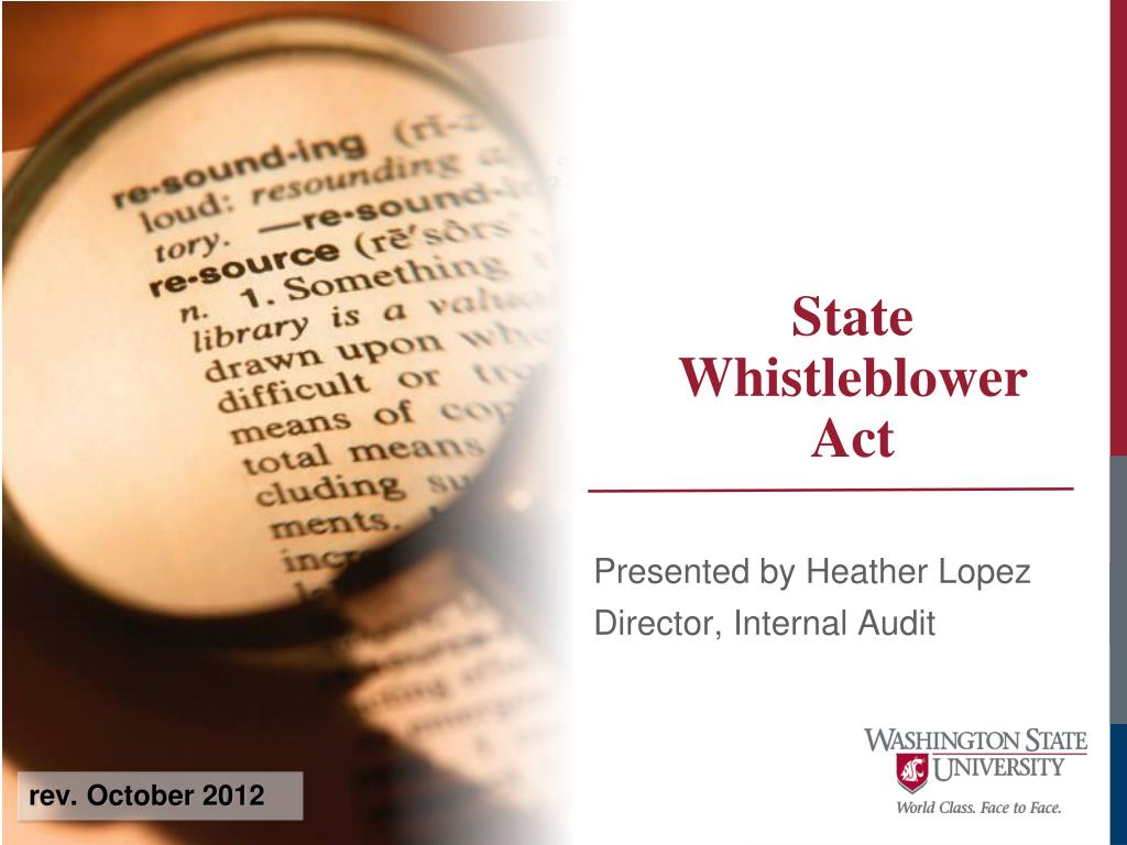 PPT State Whistleblower Act PowerPoint Presentation, free download