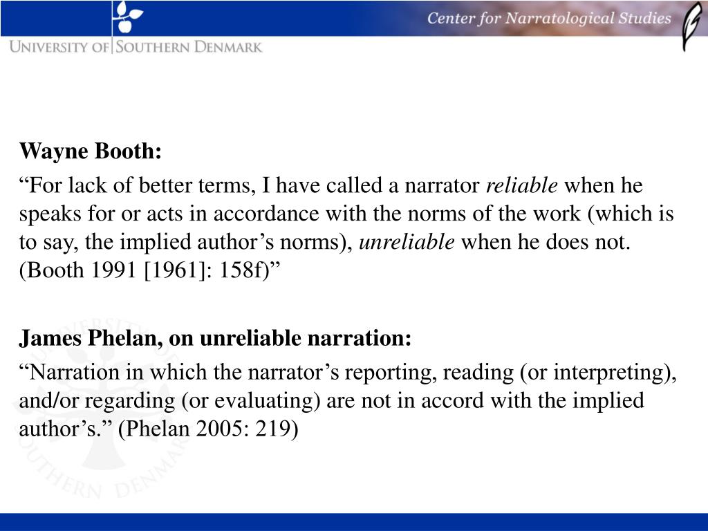 PPT Unreliable Narration between Authors’ Intentions and Readers
