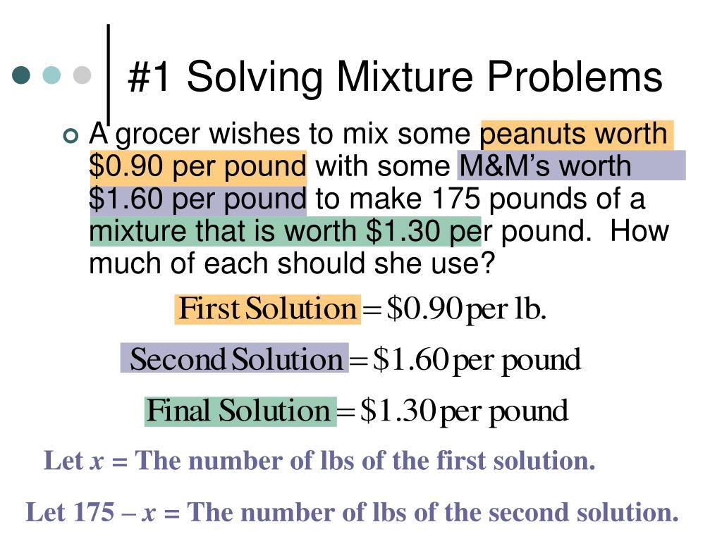 PPT 108 Mixture Problems PowerPoint Presentation, free download ID