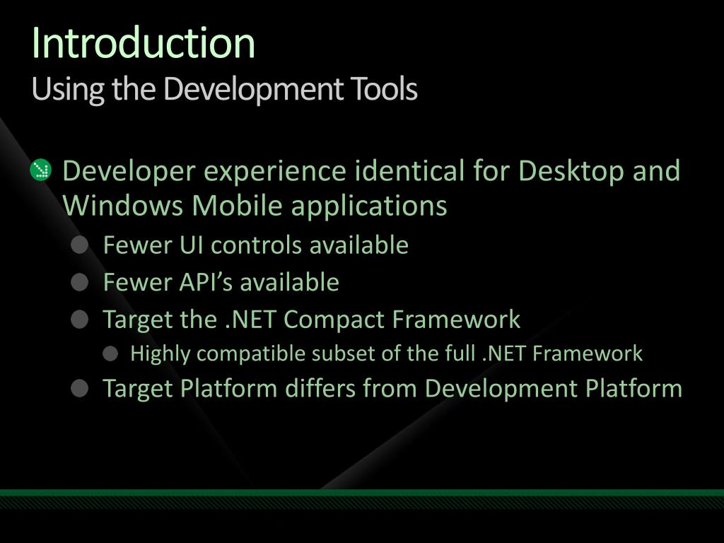 PPT Windows Mobile Application Development with Microsoft Visual