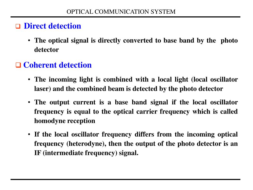 PPT Chapter 10 Optical Communication Systems PowerPoint Presentation