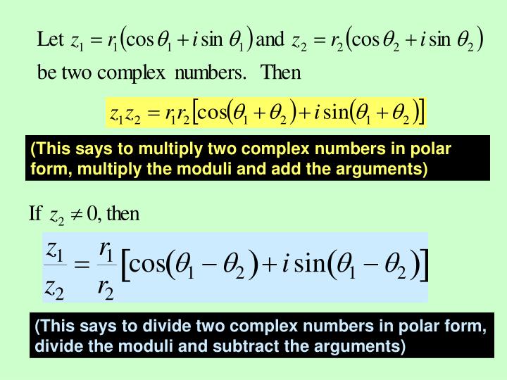 PPT The Complex Plane; DeMoivre's Theorem PowerPoint