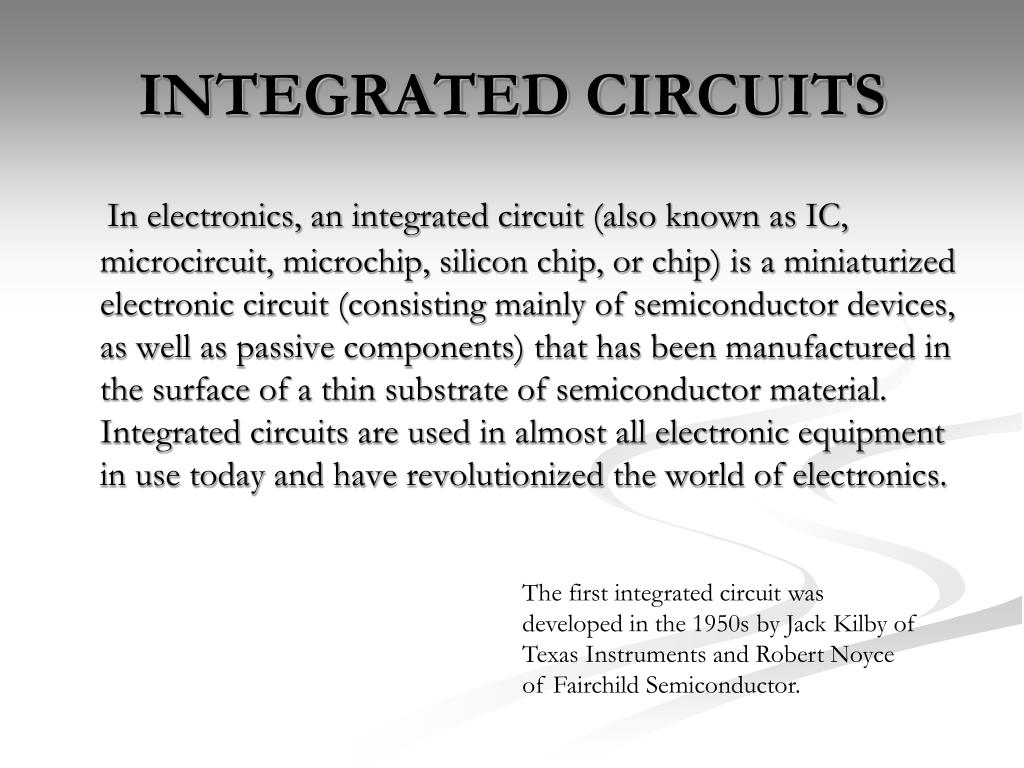 PPT INTEGRATED CIRCUITS PowerPoint Presentation, free download ID