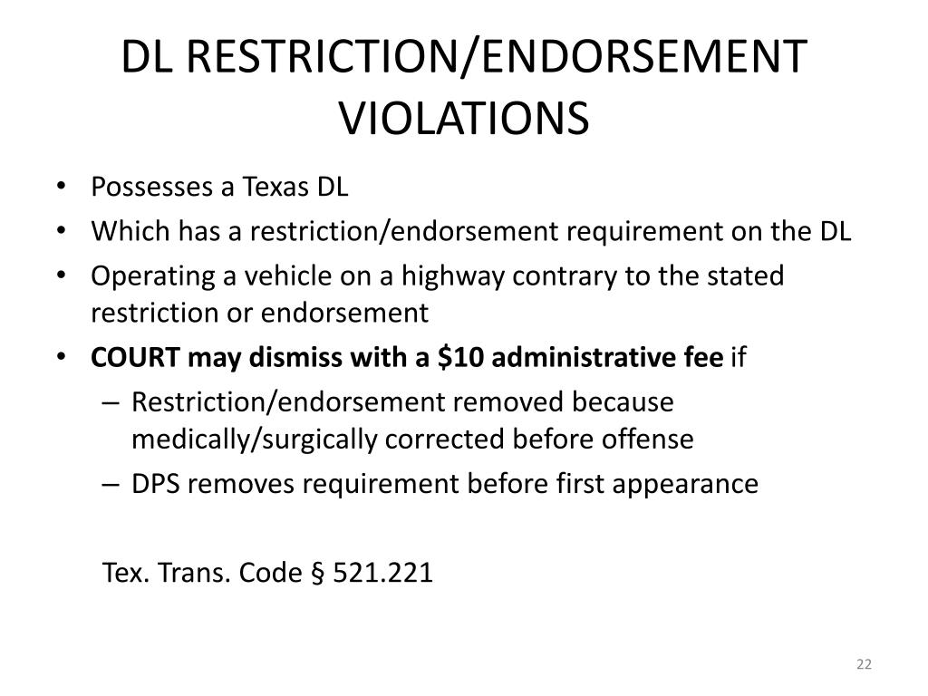 Texas driver license restriction codes lofs nelorewards