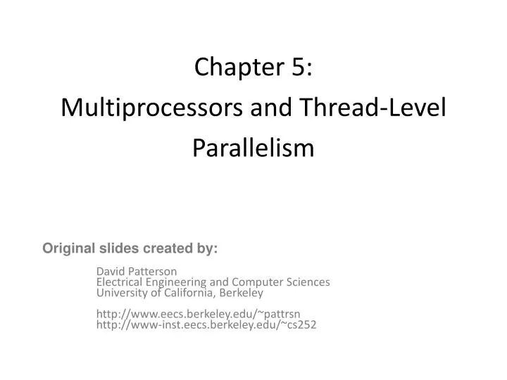 PPT Chapter 5 Multiprocessors and ThreadLevel Parallelism