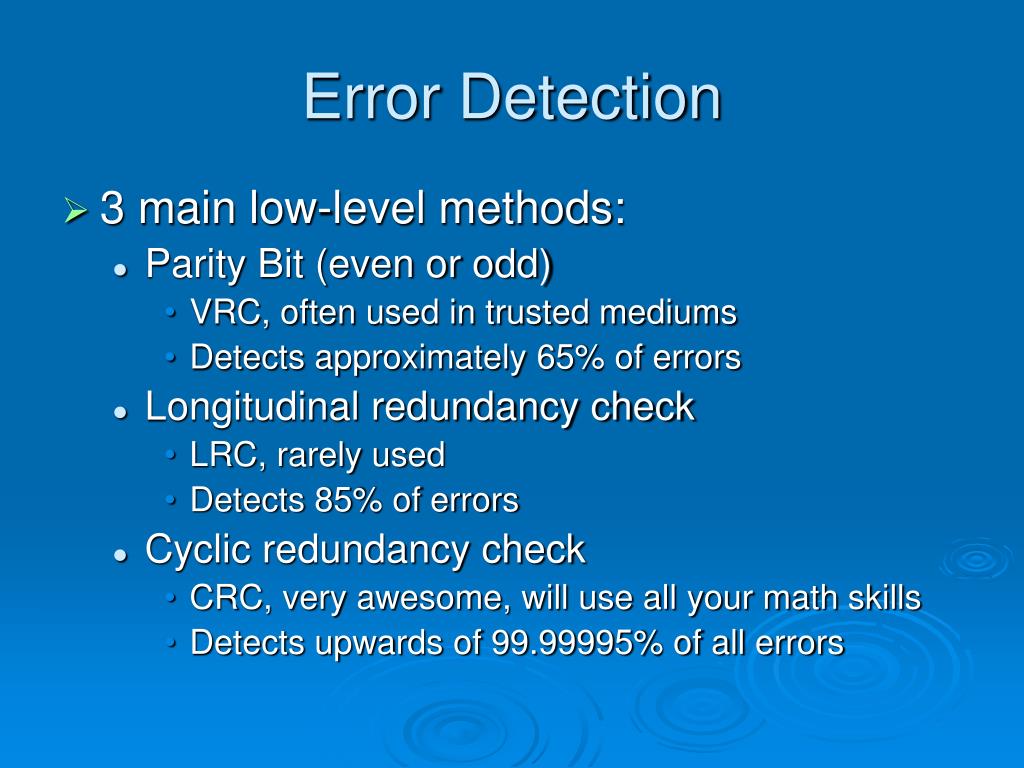 PPT Error Detection Algorithms, Compression, Multiplexing, (ch. 13