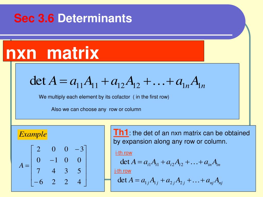 PPT Sec 3.6 Determinants PowerPoint Presentation, free download ID