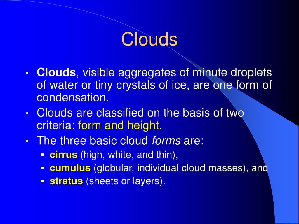 PPT Forms of Condensation and Precipitation PowerPoint Presentation