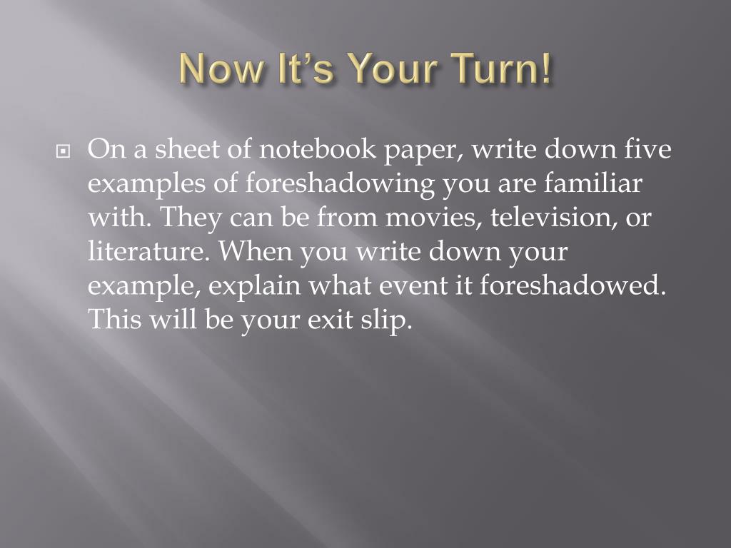 PPT Foreshadowing PowerPoint Presentation, free download ID1466913