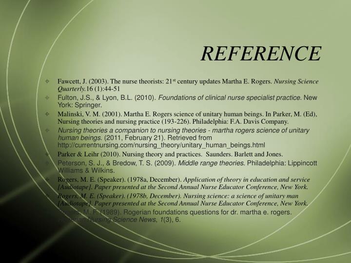 PPT MARTHA ROGERS Science of Unitary Human Being PowerPoint
