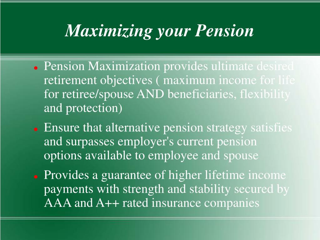 PPT Pension Maximization PowerPoint Presentation, free download ID