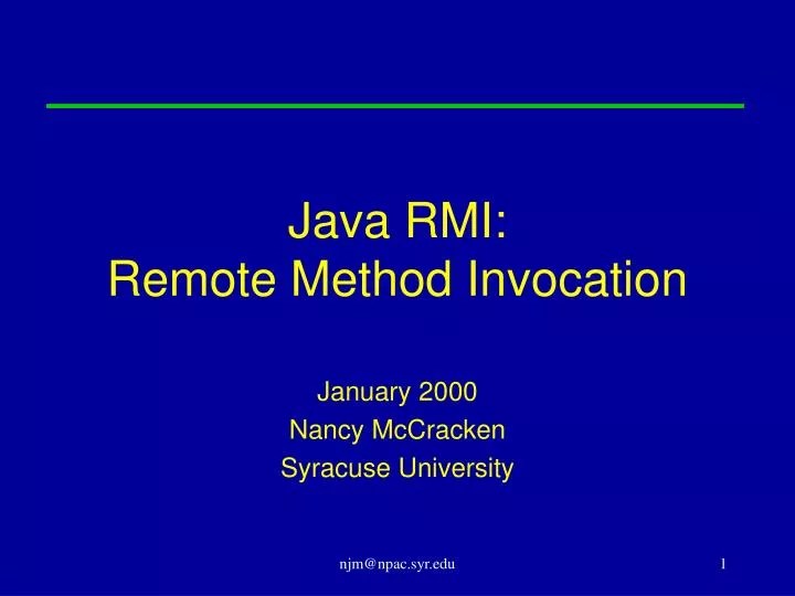 PPT Java RMI Remote Method Invocation PowerPoint Presentation, free