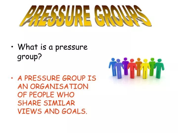 PPT What is a pressure group? A PRESSURE GROUP IS AN ORGANISATION OF