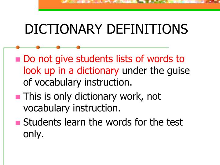 PPT Four Types of Vocabulary PowerPoint Presentation ID1473767