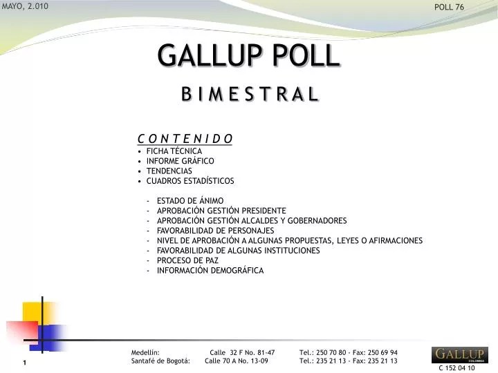 PPT C O N T E N I D O FICHA TÉCNICA INFORME GRÁFICO TENDENCIAS