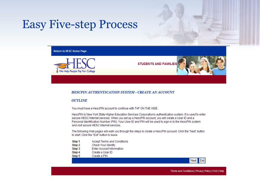 PPT New York State Tuition Assistance Program (TAP) Application