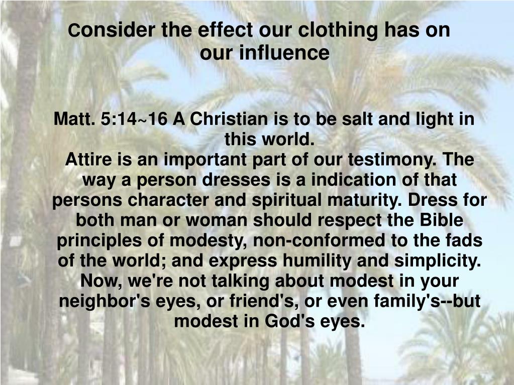 PPT How Should a Christian Dress and Does God Care PowerPoint