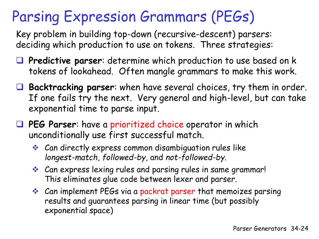 PPT Parser Generators PowerPoint Presentation, free download ID1487320