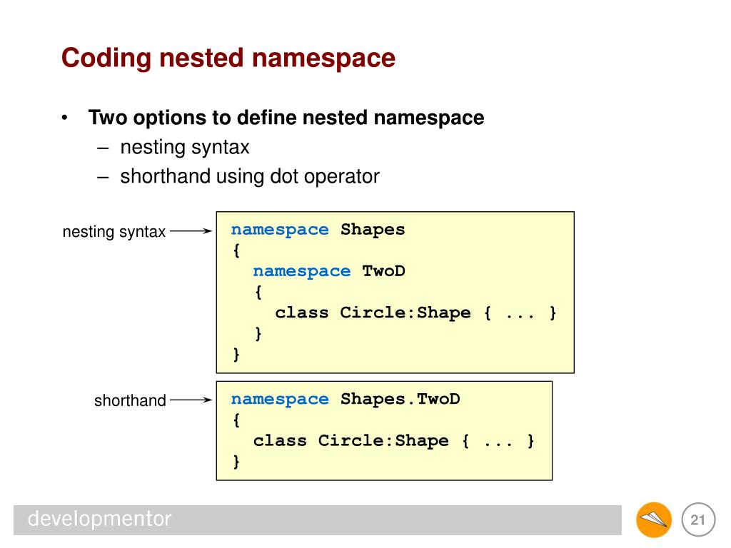 PPT Namespace PowerPoint Presentation, free download ID1487325
