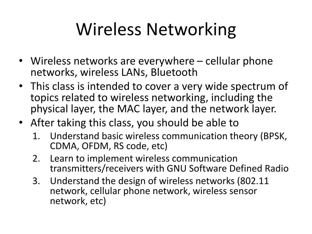PPT Wireless Networking PowerPoint Presentation, free download ID1487621