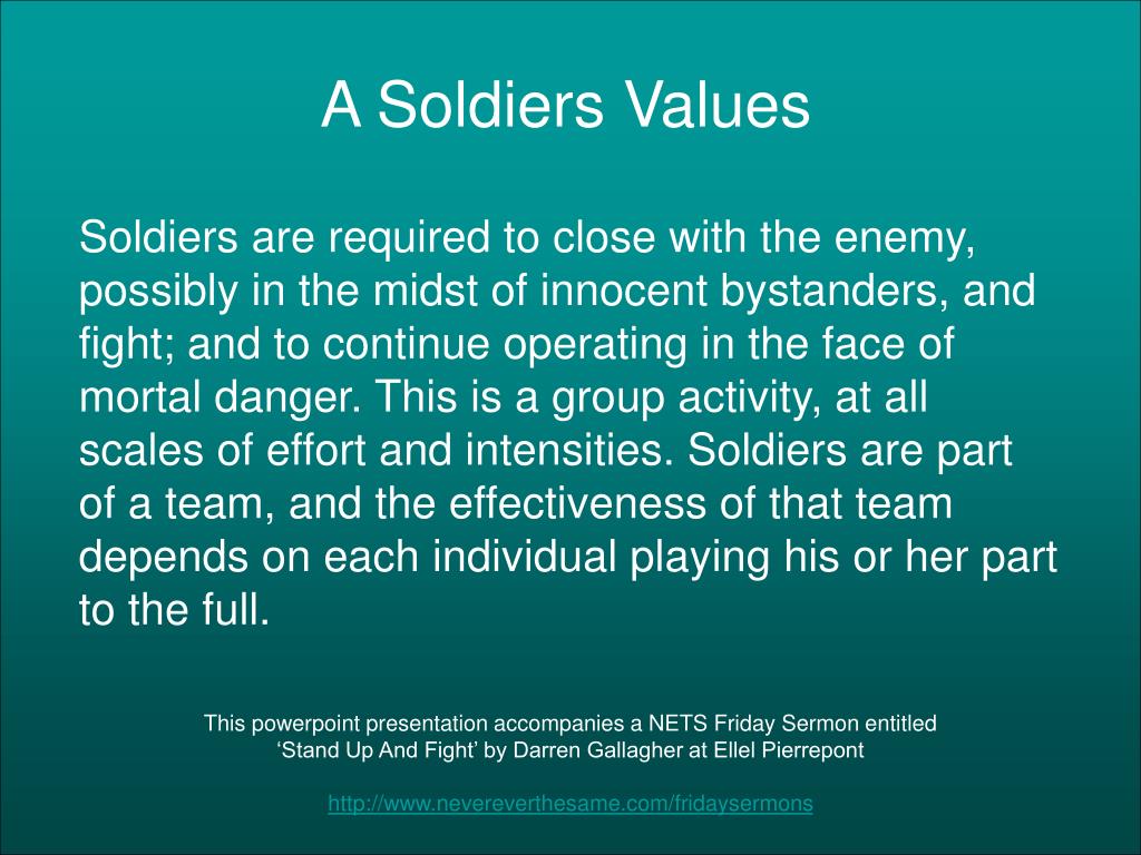 PPT A Soldiers Values PowerPoint Presentation, free download ID1487935