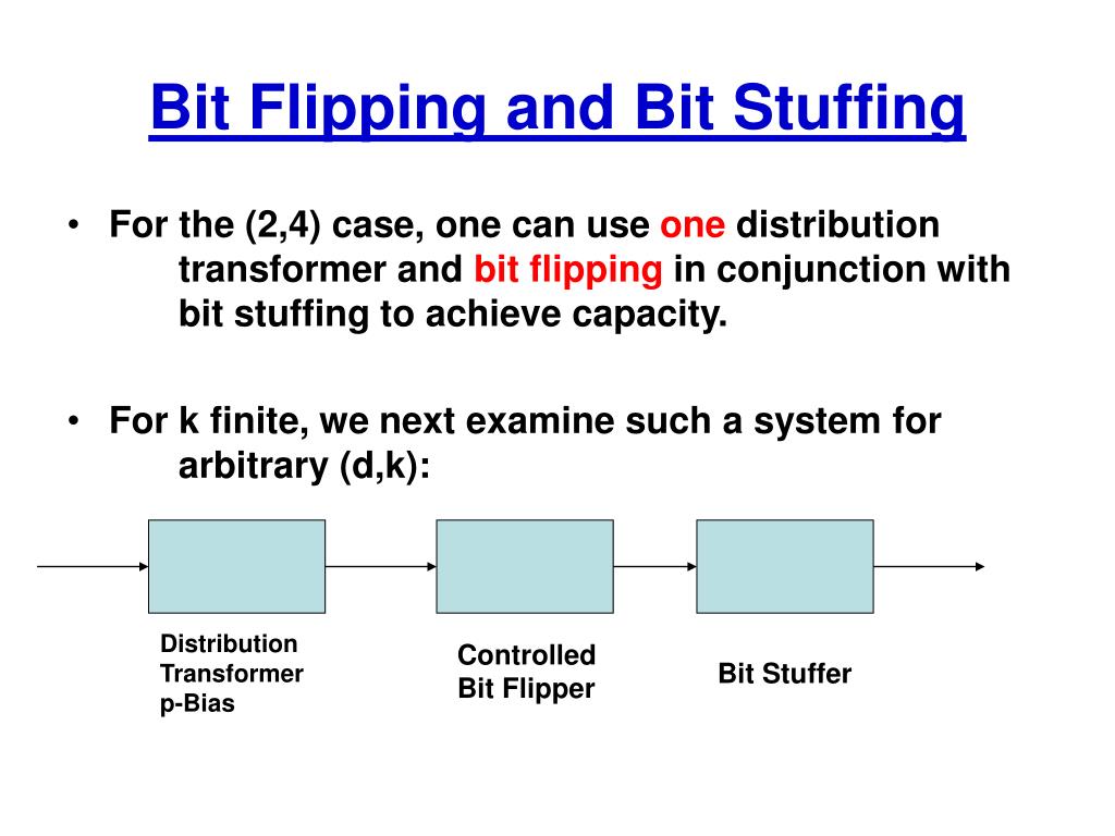 PPT AN IFORMATION THEORETIC APPROACH TO BIT STUFFING FOR NETWORK