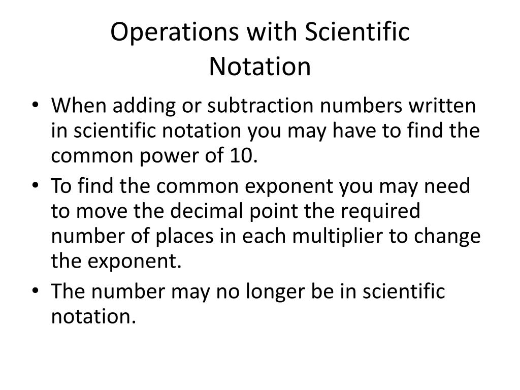 PPT - Operations with Scientific Notation PowerPoint Presentation, free