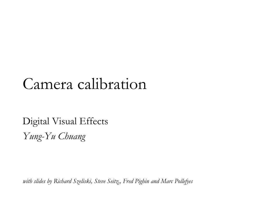 PPT Camera calibration PowerPoint Presentation, free download ID