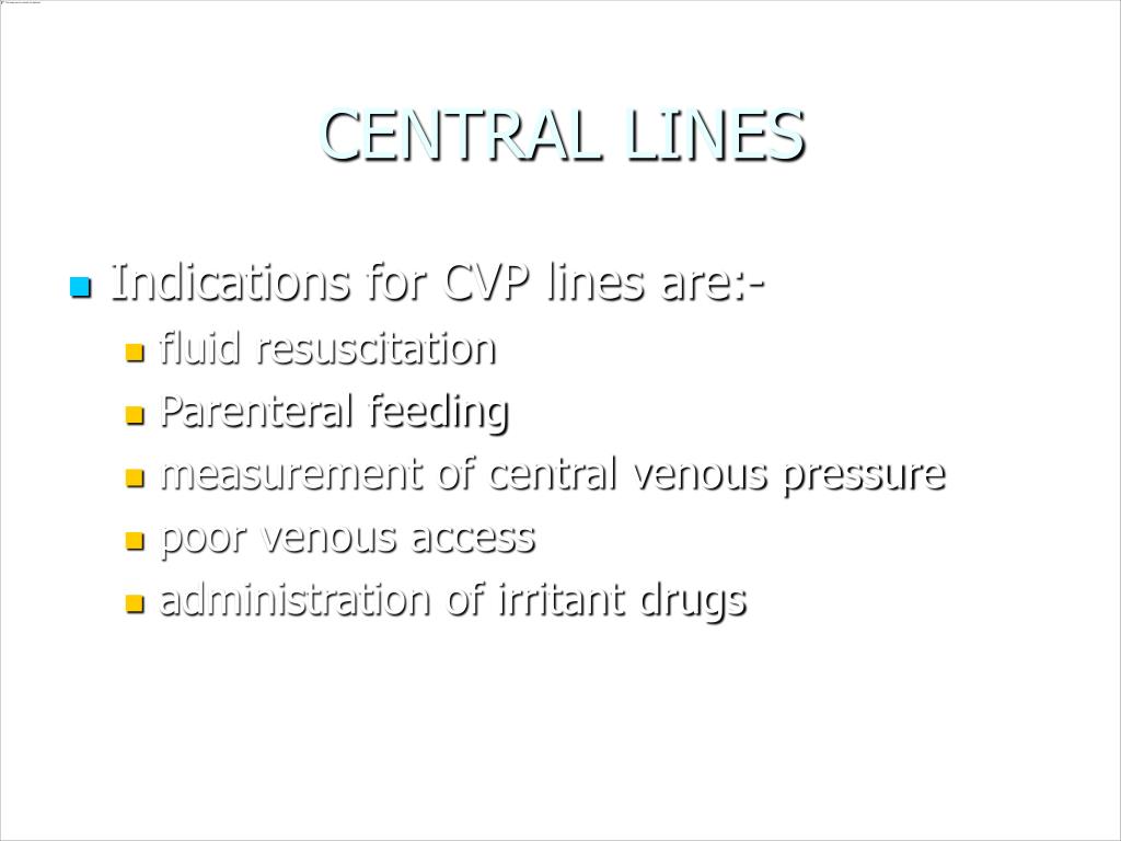 PPT CENTRAL LINES AND ARTERIAL LINES PowerPoint Presentation, free