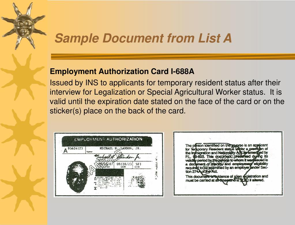 PPT Employment Eligibility Verification I9 Form PowerPoint