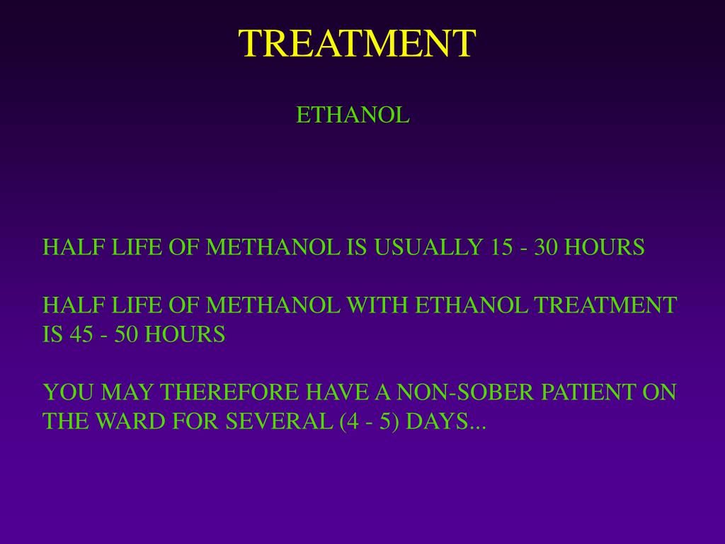 PPT METHANOL POISONING Management with Ethanol PowerPoint