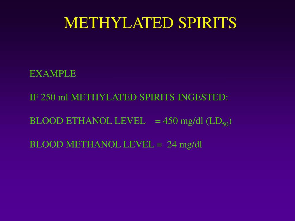 PPT METHANOL POISONING Management with Ethanol PowerPoint