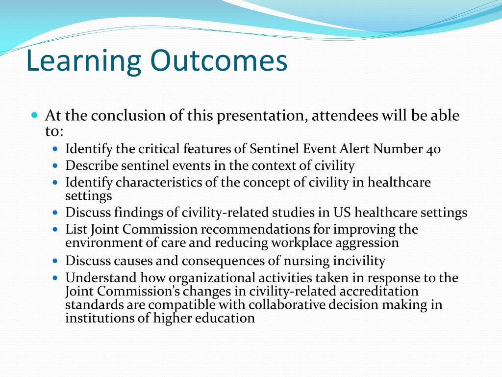 PPT Incivility in Nursing Education Using The Joint Commission