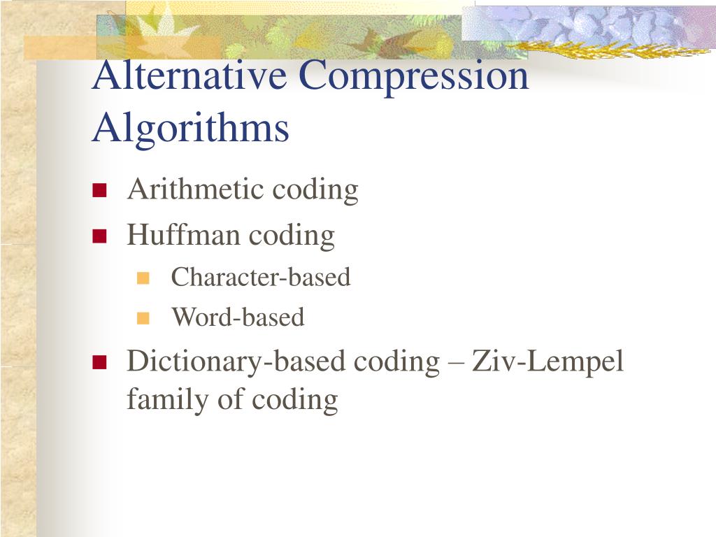 PPT An Overview of Different Compression Algorithms PowerPoint